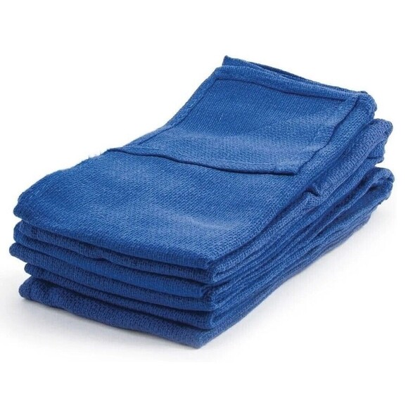 Huck Cleaning Towels 44 Pack Blue Reusable Low-Lint Surgical Cotton Cloth 15x15" - Picture 2 of 4